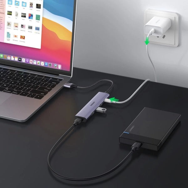 Ugreen 4-Port USB 3.0 Hub (Grey) (CM473/20805)