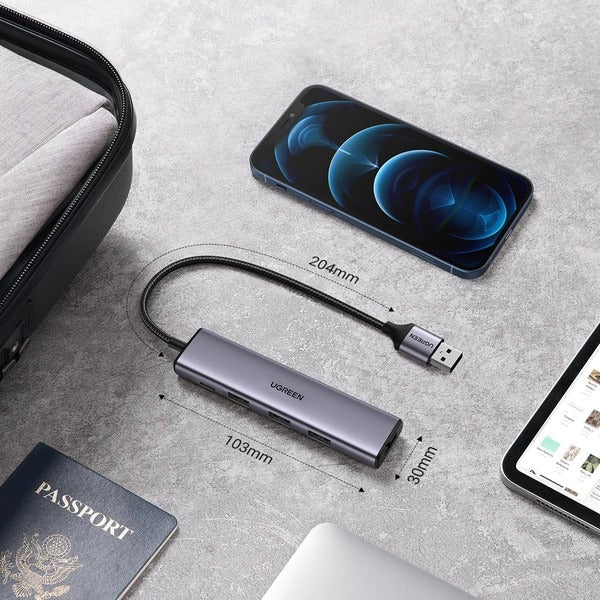 Ugreen 4-Port USB 3.0 Hub (Grey) (CM473/20805)
