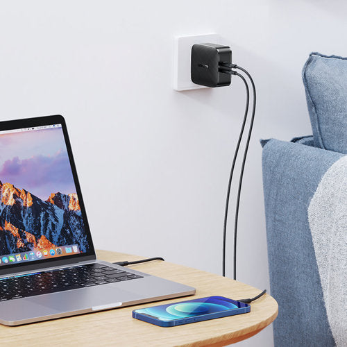 UGreen 2-Port (USB-C) 66W PD Fast Charger (Black) (CD218/70866) | DataBlitz