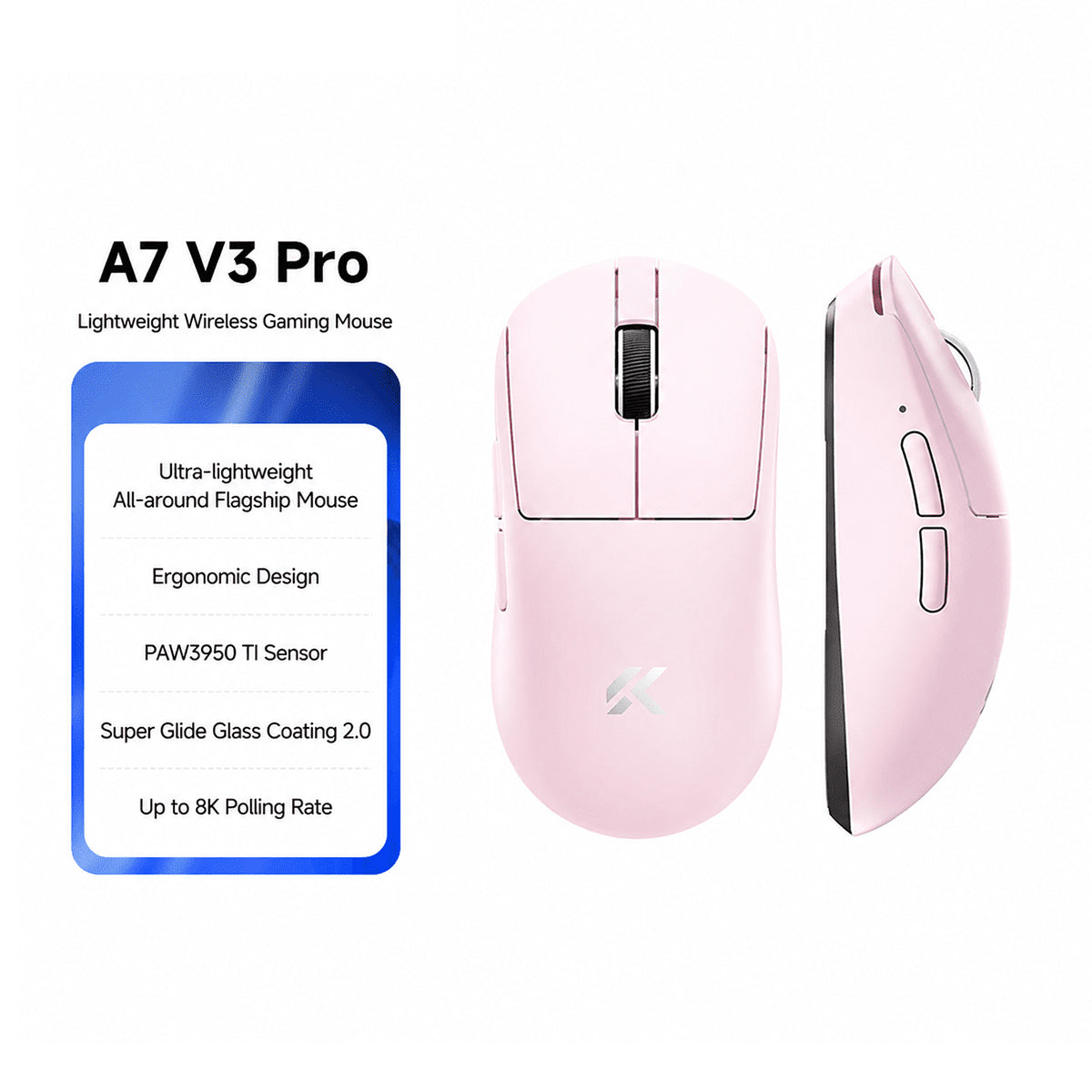 MCHOSE A7 V3 Pro Tri-Mode Lightweight eSports Gaming Mouse