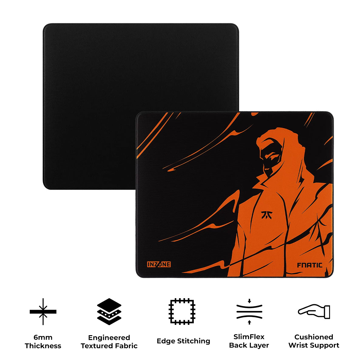 Sony MPD-F900 Inzone Mat-F 480x400mm Gaming Mousepad (Black, Fnatic Graphical Black Orange)