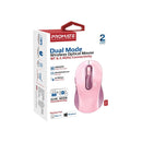 Promate Ken Dual Mode Wireless Optical Mouse With BT & RF Connectivity (Pink)