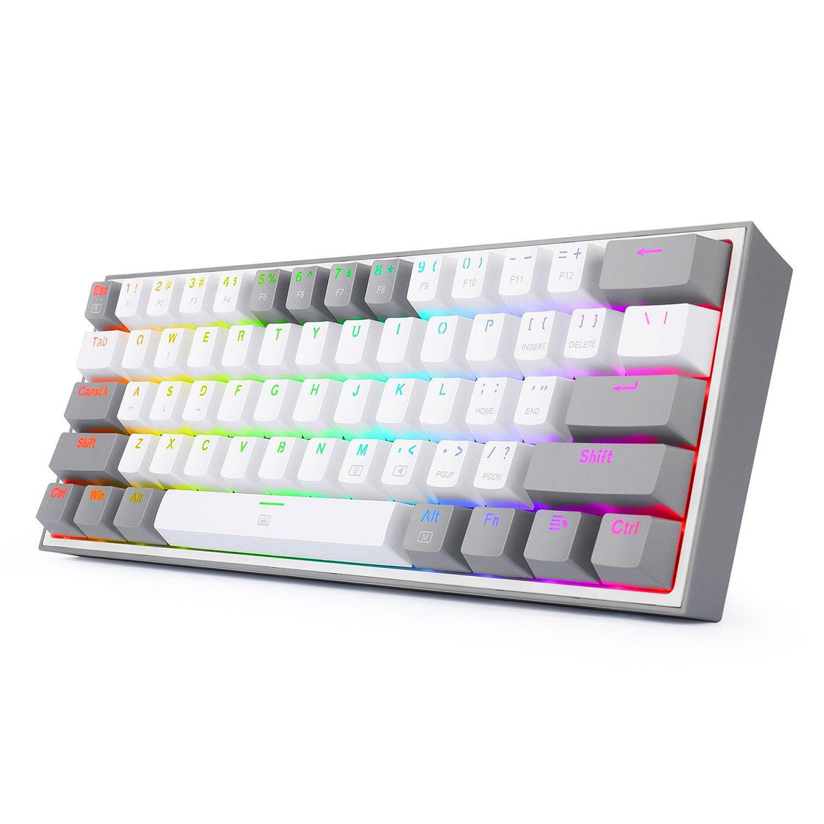REDRAGON FIZZ RGB WIRED MECHANICAL GAMING KEYBOARD (DUST PROOF RED) (WHITE GRAY) (K617-RGB)
