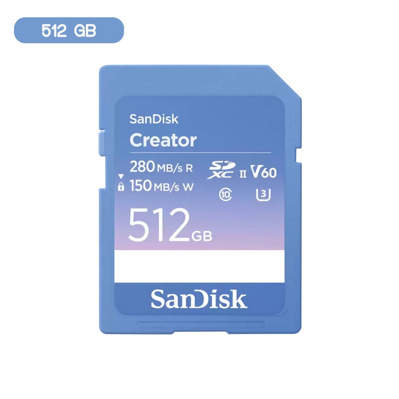 Sandisk Creator 512GB 280MB/s Read/150MB/s Write UHS-II SD Card