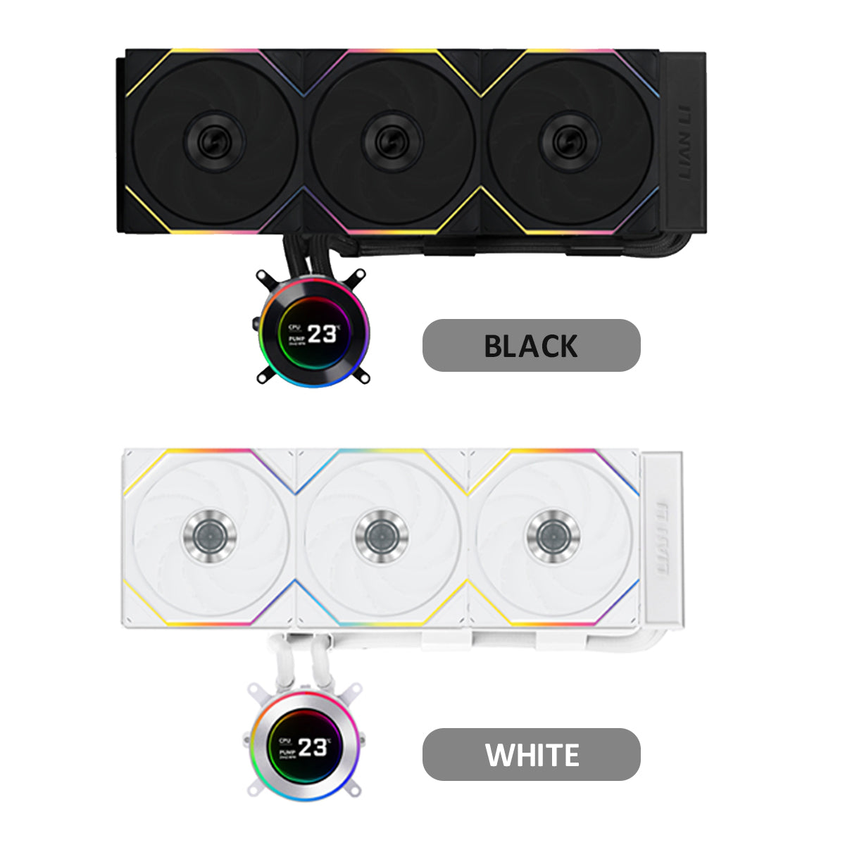 Lian Li HydroShift II LCD-C 360CL AIO Liquid Cooler (Black, White)