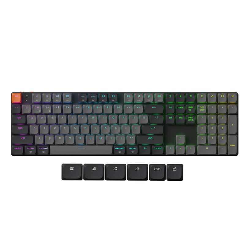 Keychron K5 Full Size RGB Backlight Wireless Mechanical Keyboard Version 2 - Black/Grey (Low Profile Mechanical Switch)