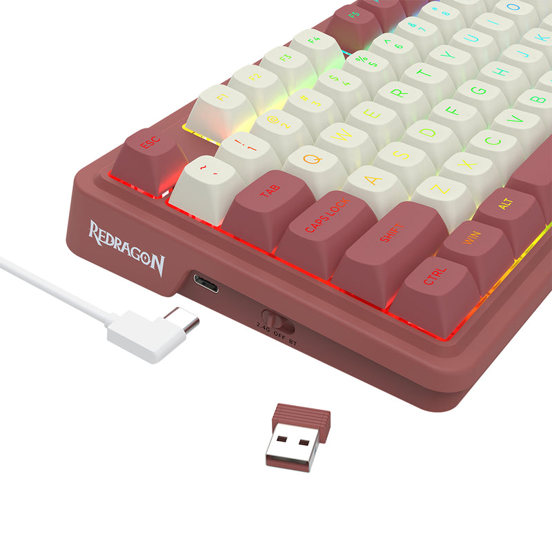 Redragon K673WR Ucal Max RGB Wireless 75% Hot-Swappable Gasket Mechanical Keyboard with Knob