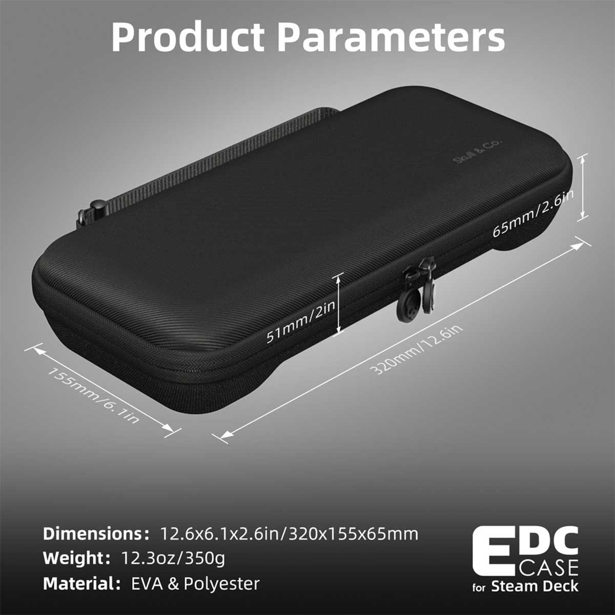 Skull & Co. Grip Case SD + EDC Case SD Bundle For Steam Deck (Black) (SDGCSET-BK)