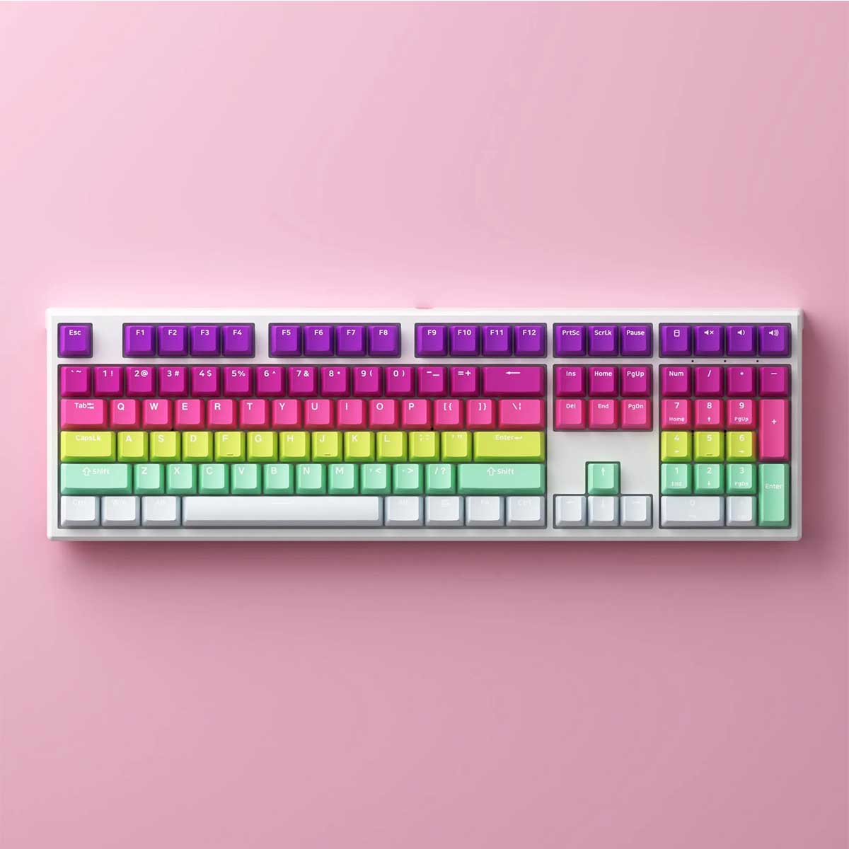 Akko MG108B Rainbow Multi-Mode RGB Hot-Swappable Mechanical Keyboard (TTC Gold Red)