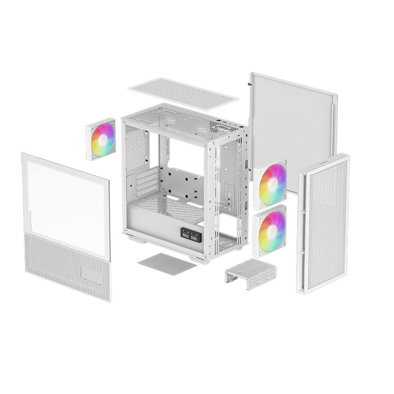 Deepcool CH360 Digital Micro Tower Mini-ITX/Micro ATX Case With Digital Display Screen With Tempered Glass Window