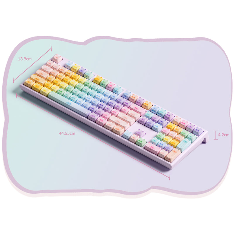 Akko x MonsGeek MG108B Colorful Cats Multi-Mode RGB Hot-Swappable Mechanical Keyboard (Akko V3 Piano Pro Switch)