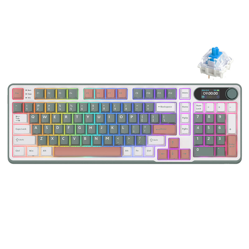 Royal Kludge RK-S98 Tri-Mode RGB 98 Keys Hot Swappable Mechanical Keyboard Camping