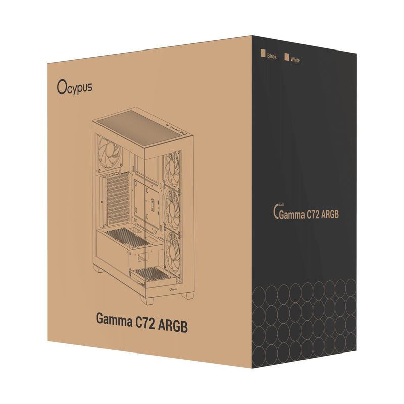 Ocypus Gamma C72 ARGB Mid-Tower Panoramic View Case with ARGB Fans | DataBlitz