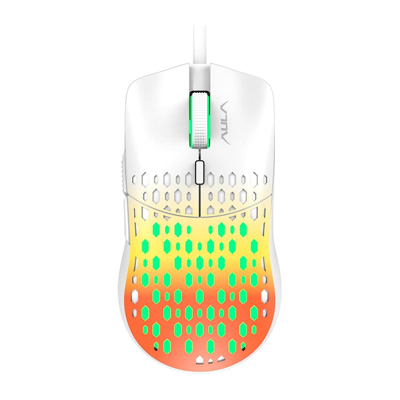 Aula Wind S11 Pro 3600DPI RGB 6-Key Honeycomb Wired Gaming Mouse (Orange)