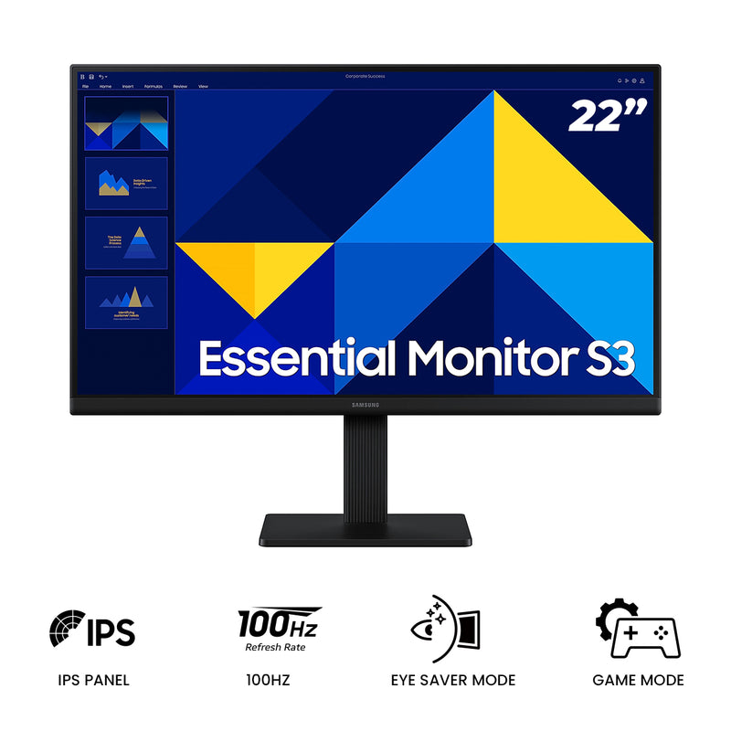 Samsung S3 LS22D300GAEXXP 22" FHD (1920x1080) 100Hz 5ms GTG IPS Essential Monitor