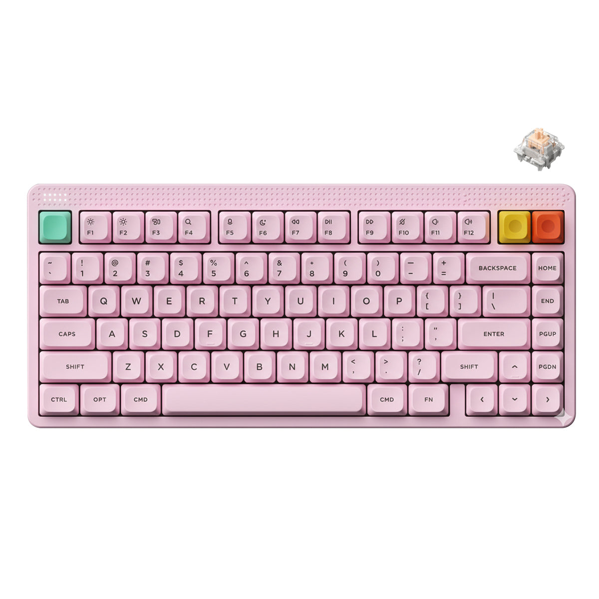 Nuphy Node75 High-Profile Hot-Swappable 82-Key Tri-Mode Wireless Mechanical Keyboard (Light Pink) (Blush Max Switch)