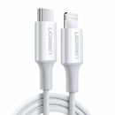 UGreen Lightning To Type-C 2.0 Male Cable (White) (US171) (0.25M, 0.5M, 2M)