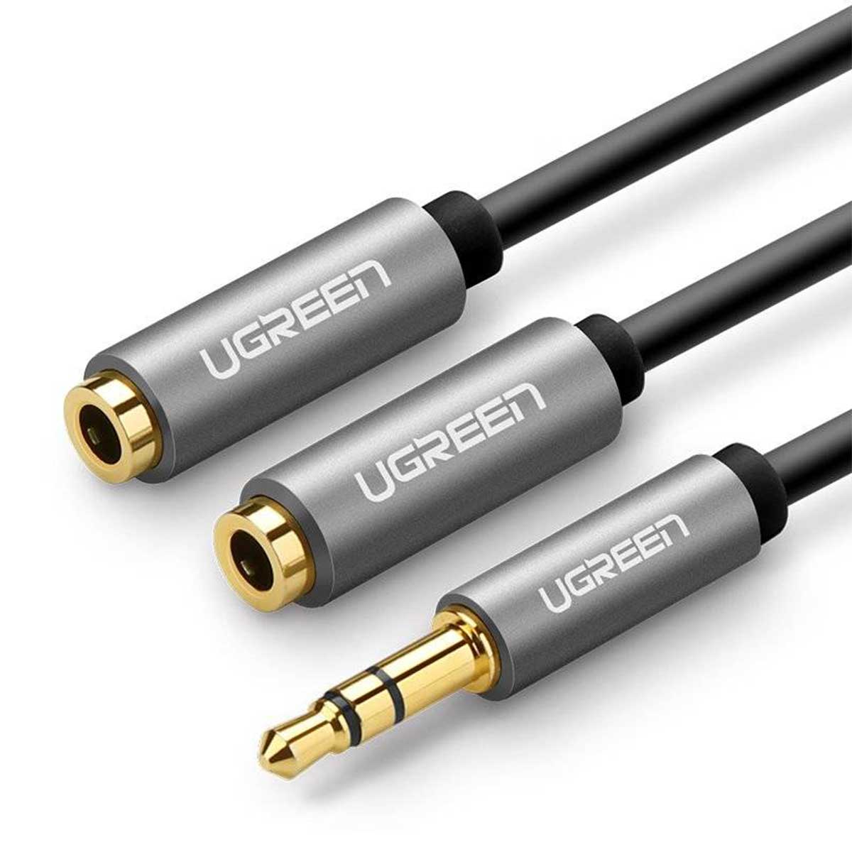 UGreen 3.5mm AUX Stereo Audio Splitter Cable With Braid 20cm (Black) (AV123/10532)