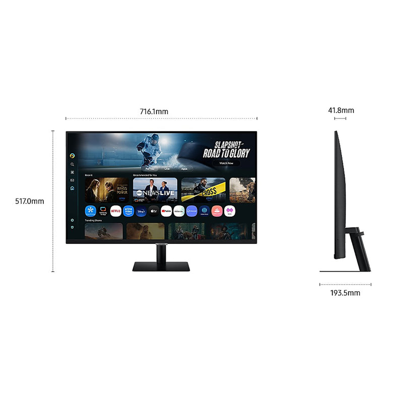 Samsung M7 M70F LS32FM700UEXXP 32" 4K (3840x2160) 60Hz 4ms GTG VA Smart Vision AI Monitor with Tilt Adjustment