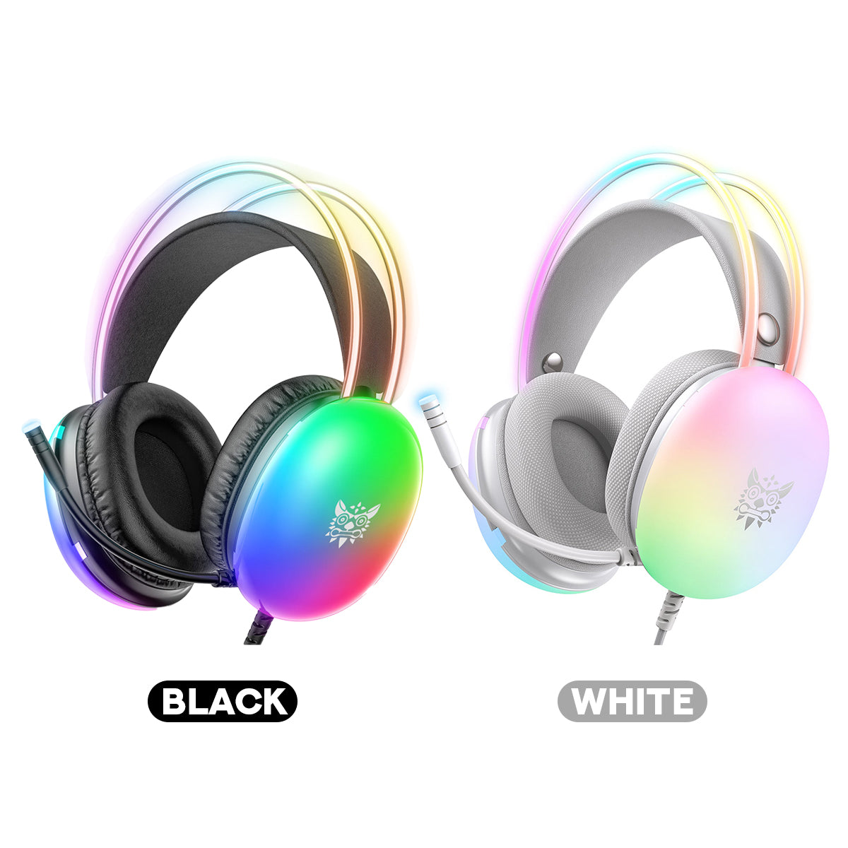 Onikuma X25 RGB Professional Gaming Headset with Noise Cancellation Microphone (Black, White)