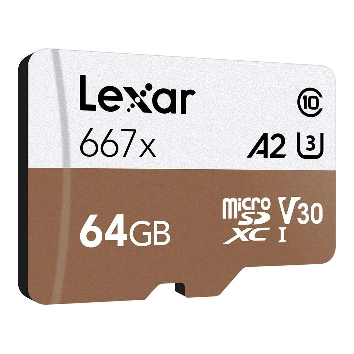 Lexar Professional 667x 64GB microSDXC UHS-I C10 U3 V30 A2 100MB/s Read Memory Card (LSDMI64GB667A)