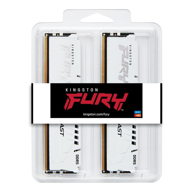 Kingston Fury Beast 32GB (2X16GB) DDR5 EXPO 6000MT/S CL36-44-44 Memory (White) (KF560C36BWE2K2-32)