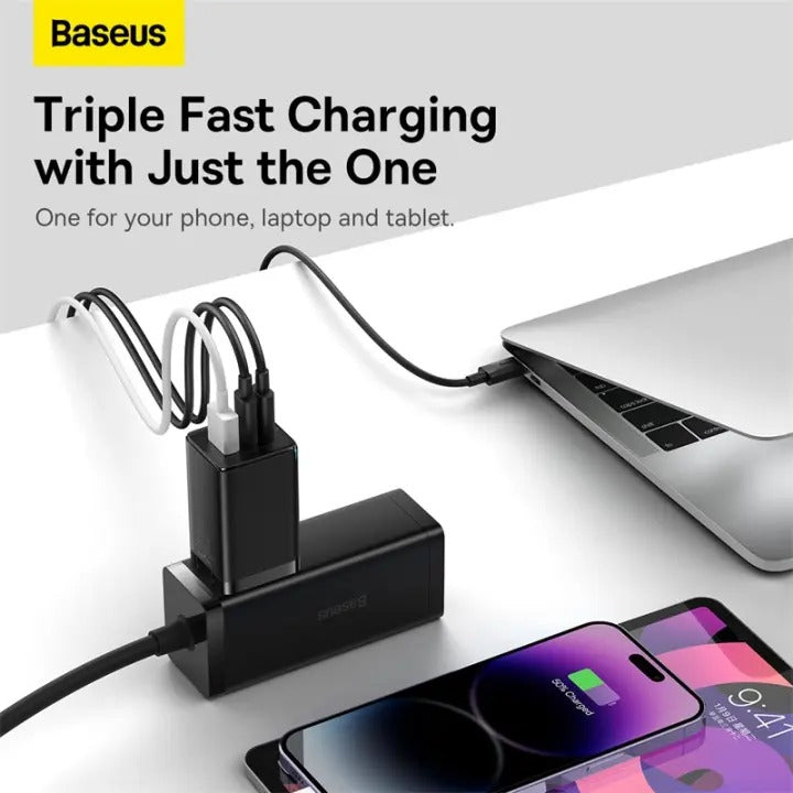 Baseus GaN5 Pro Fast Charger 2C+U 65W US (Black) (CCGP120101)