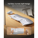 ProtoArc EKM01 Plus Dual Mode Full Size Ergonomic Keyboard Mouse Combo (White/Silver) (CP015758)