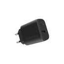 Promate Biplug-2 Ultra Compact Dual Port 17W Fast Charger USB-C USB-A Universal Compatibility EU (Black)