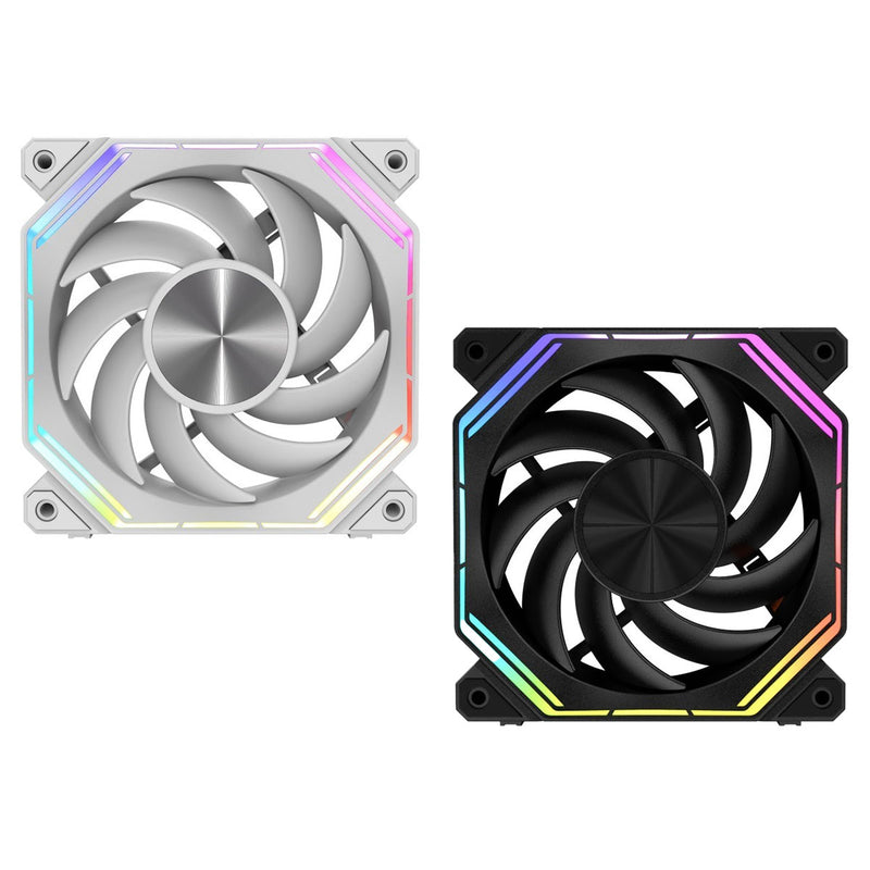 DarkFlash INF34R Single Reverse Blade PWM ARGB Cooling Fan (Black, White)