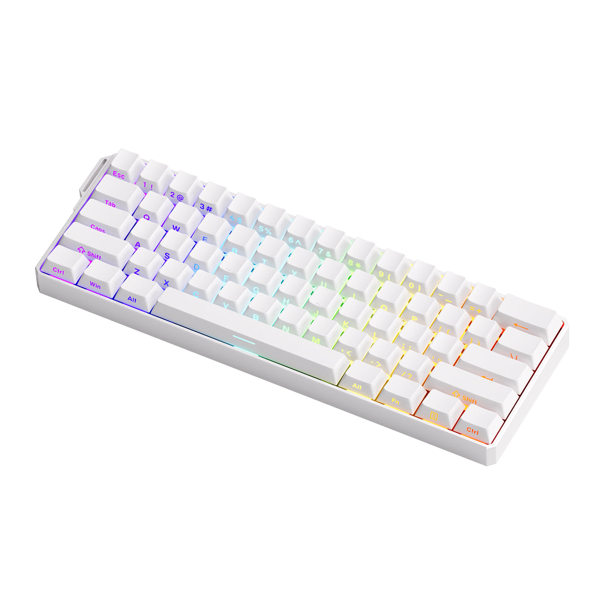 MonsGeek FUN60 Ultra SP Shine-Through Multi-Mode RGB Mechanical Keyboard (White) (Akko Glare Magnetic Switch)