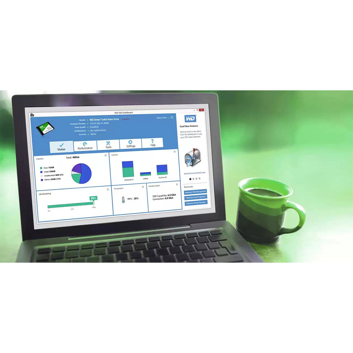 WD Green SATA SSD M.2 2280 - 480GB (WDS480G3G0B)