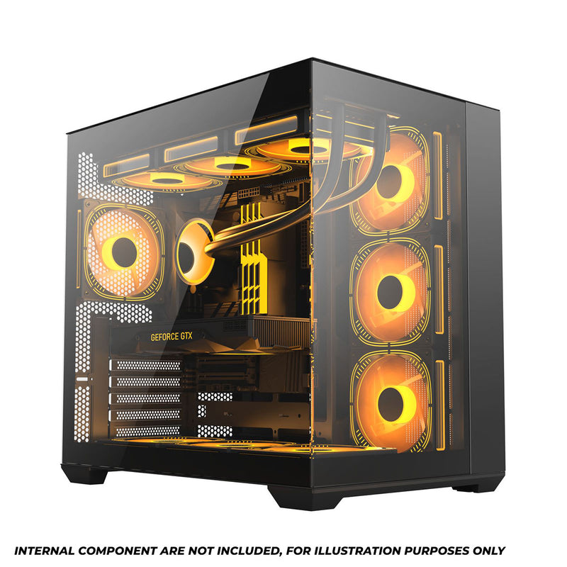 Trendsonic Kratos KT30A Dual Chamber Tempered Glass Panel ATX Gaming Case
