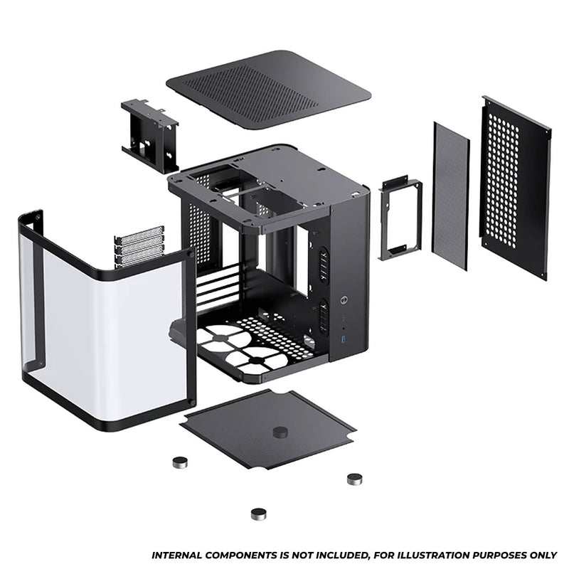 Jonsbo TK-1 M-ATX Separated Cabinet Computer Case (Black, White)