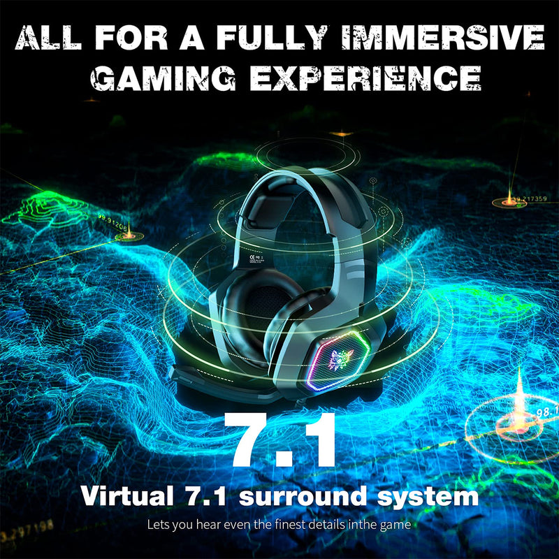 Onikuma K10 RGB 7.1 Wired Gaming Headset (Black)