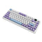 Ajazz AK820 Max RGB Tri-Mode 75% 82-Keys Gasket-mounted Hot Swappable Mechanical Keyboard with 1.14" TFT Display Screen & Knob (Purple/White/Blue) (Magnetic Switch)