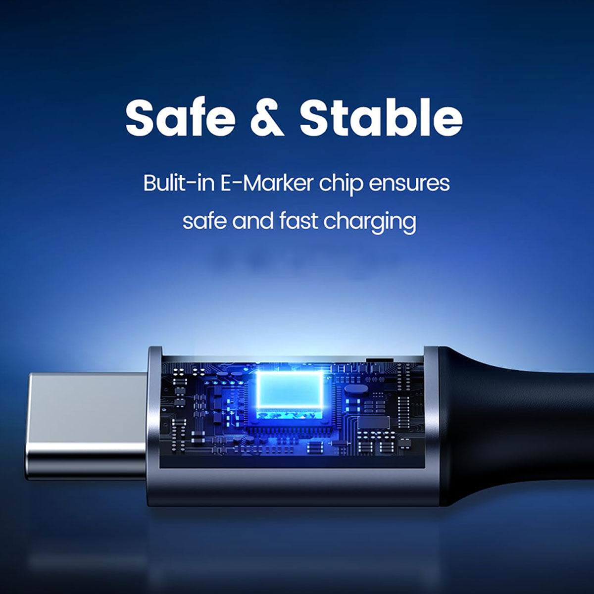 Ugreen USB-C 2.0 Male To Angled USB-C 2.0 Male 5A Data Cable - (Black)