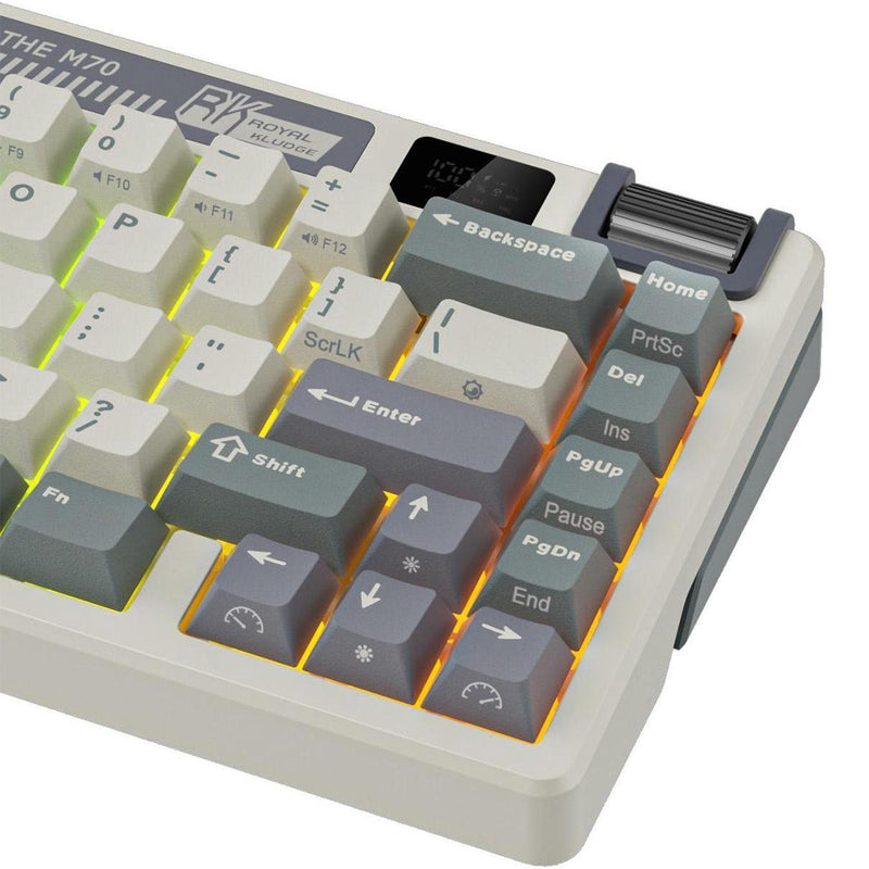Royal Kludge RK M70 Tri-Mode RGB 73 Keys Hot-Swappable Mechanical Keyboard Cyan Purple 