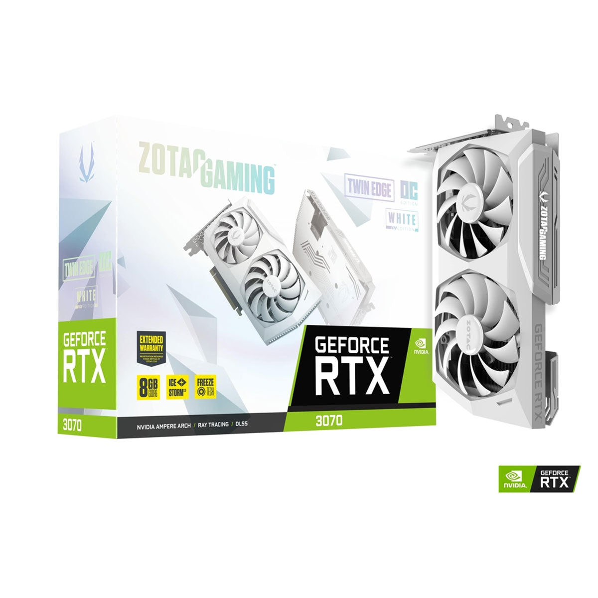 Zotac Gaming GeForce RTX 3070 Twin Edge OC LHR 8GB GDDR6 Graphics Card (White) (ZT-A30700J-10PLHR)
