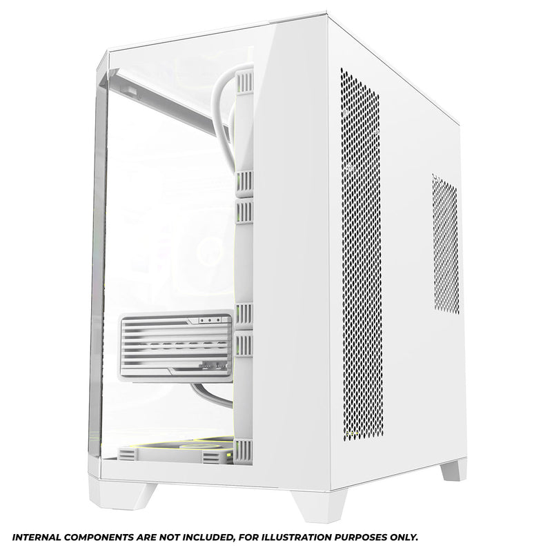 Coolman Zentra Luxe ATX Vision PC Case (Black, White)