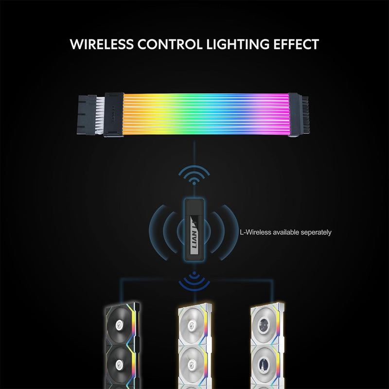 Lian Li Strimer Wireless 24P RGB 260mm Extension Cable with Controller (Black) (PW24-1W-T)