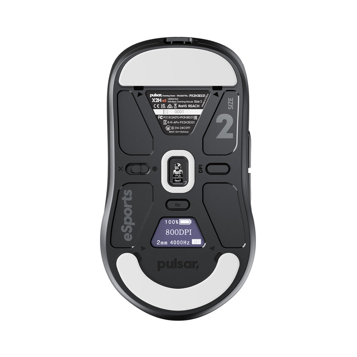 Pulsar X2H V3 eS Esports Tournament Edition Symmetrical Wireless Gaming Mouse Size 2 (Black)
