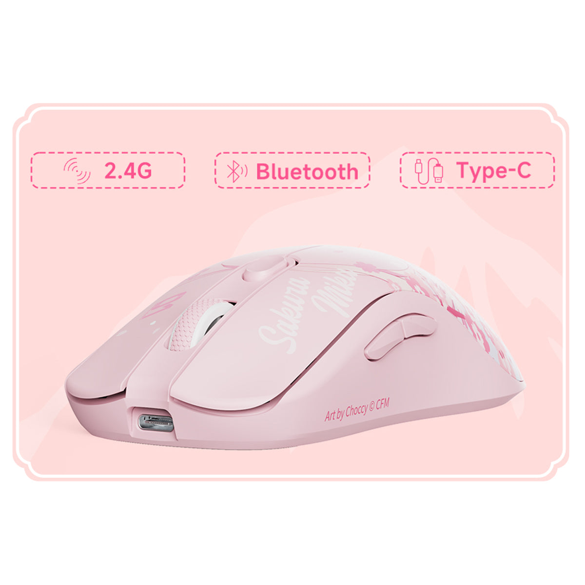 Akko AG ONE 8K Wireless Tri-Mode Gaming Mouse (Sakura Miku)