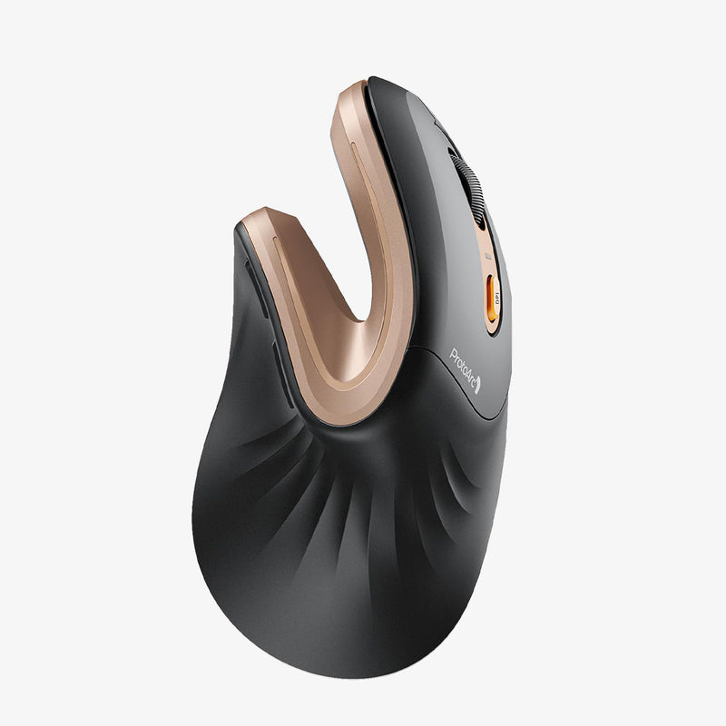 ProtoArc EM11 NL Rechargeable Multi-Device Ergonomic Vertical Mouse (Black, Black/Green, White, Black/Blue, Black/Gold, White/Gold)