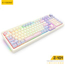 E-Yooso Z-101 RGB 101 Keys Tri-Mode Hot-Swappable Mechanical Keyboard White/Pink/Purple
