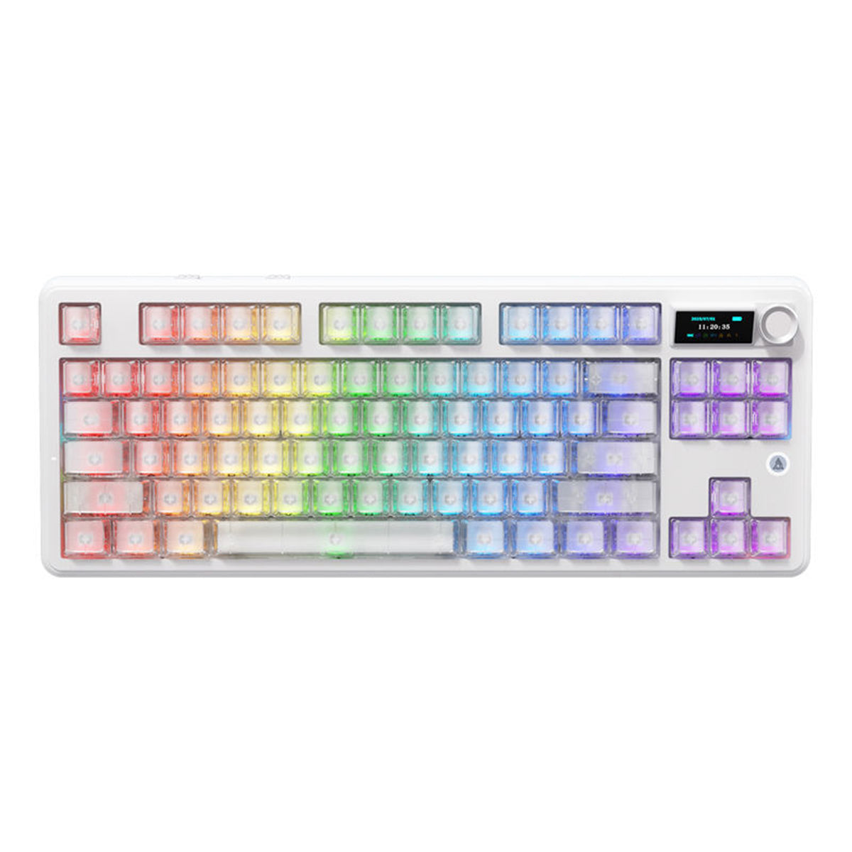 Ajazz MK87 Pro RGB Tri-Mode Mechanical Keyboard (Original Side Engraved White Frosted Transparent)