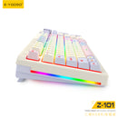 E-Yooso Z-101 RGB 101 Keys Tri-Mode Hot-Swappable Mechanical Keyboard White/Pink/Purple
