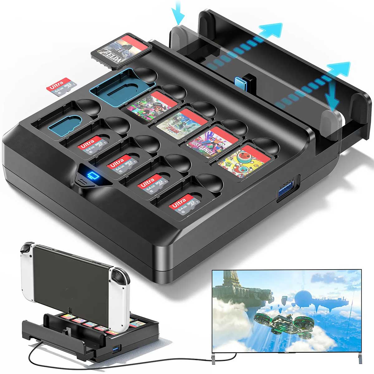 NSW TV Docking Station With 10 Game Slot For Switch / Switch OLED (NG-SW279)