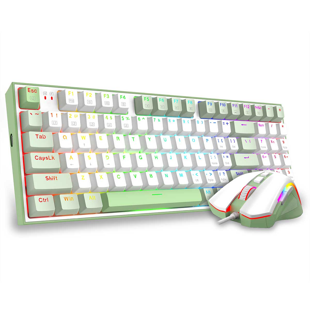 Redragon S134 Ultimate Gaming Rig Mechanical Gaming Keyboard + Mouse Combo (Dust-Proof Brown) (Winter Edition)
