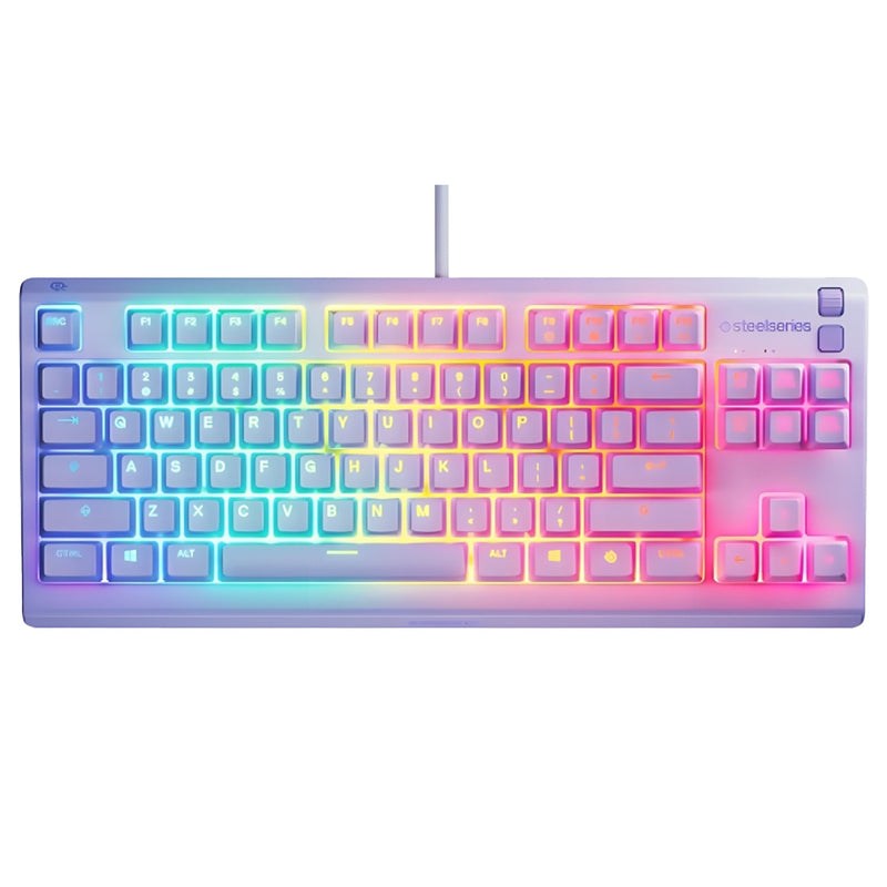 SteelSeries Apex 3 TKL RGB Water & Dust Resistant Whisper Quiet Switches Gaming Keyboard (Lavender)